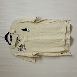 Polo Ralph Lauren short sleeve cream big pony USA polo shirt men's large preppy